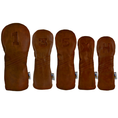 Brown Out- Sunfish Leather golf headcover 5 piece set DR FW FW HB