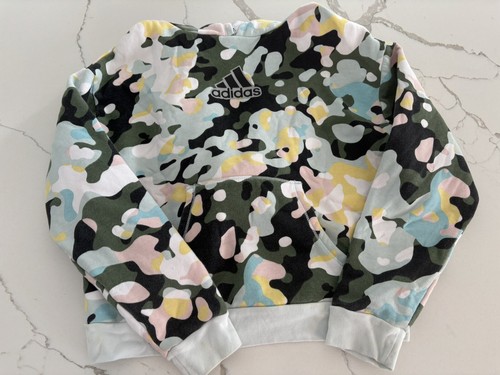 Adidas Hoodie Sweatshirt Cropped Size 10/12 Youth Medium Camouflage