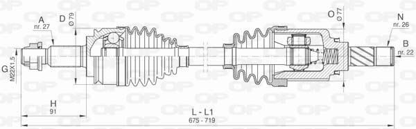 Cardan avant gauche pour Renault Kangoo Express 1.5 dCi et 1.6 essence