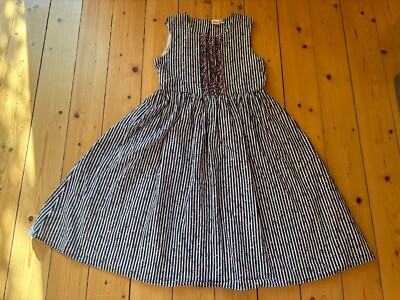 Mädchen Kleid Topo blau weiß gestreift Größe 146