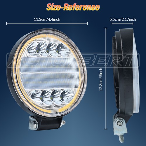 2PCS Round LED Pods Driving Lights Bar with White Light Combo Beam Off Road SUV - Picture 4 of 9