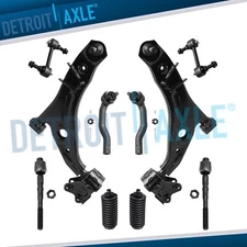 10pc Front Lower Control Arms Tierods Sway Bar Links for 2007-2014 Ford Edge MKX