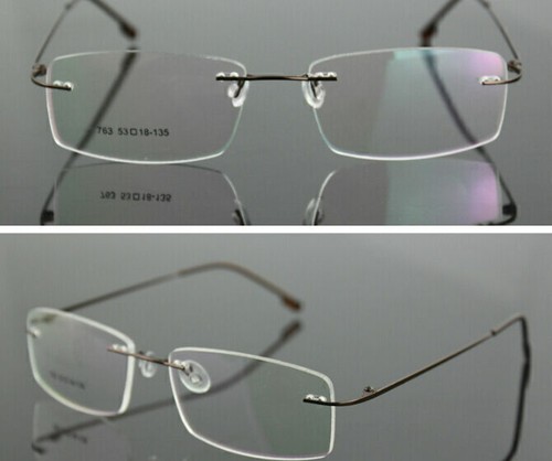 Lightweight Eyeglass Frames Spectacles Frame Rx Prescription Rimless New Mens K - Picture 5 of 14
