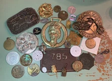 Steampunk Assemblage Art Mixed Media Random Metal Plaques Pendants Pieces Lot