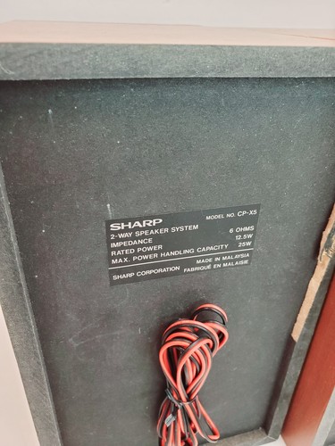 Vintage Sharp CP-X5 2 Way Speaker System 25W Grade B Working - Picture 9 of 11