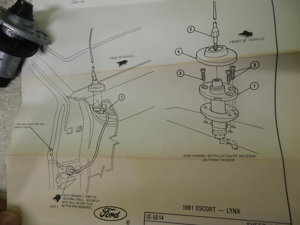 Antena de radio, 1981/83 Ford, Granada, T-Bird, Cougar, Escort, NOS Foto 3 de 4