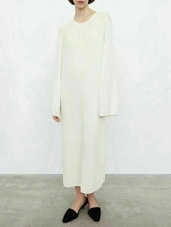 OFF WHITE Abito in maglia merino Toteme Cable