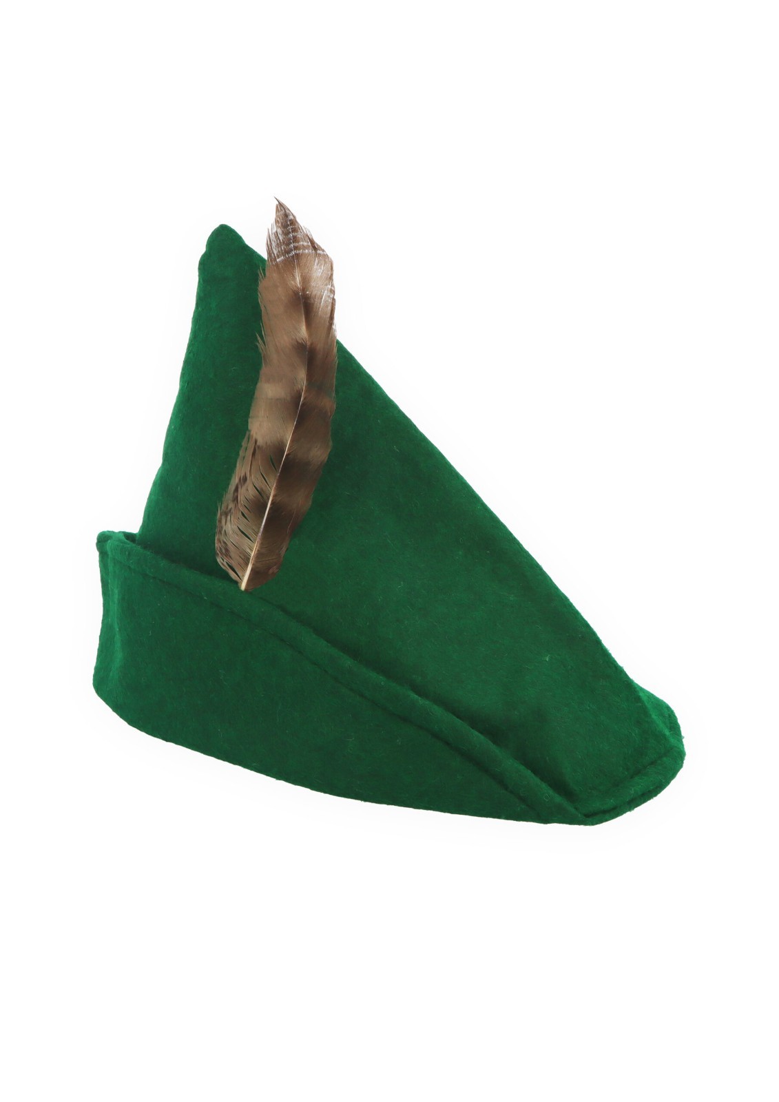 ADULTO DISFRAZ PETIRROJO CAPUCHA VERDE SOMBRERO PETER PAN GORRA CON PLUMA MEDIEVAL