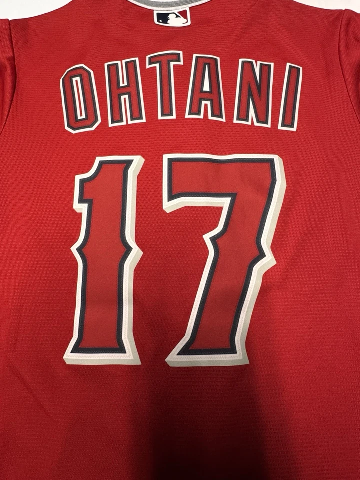 Shohei Ohtani LA Angels Nike Alternate Replica Jersey - Red Small - Image 4 of 4