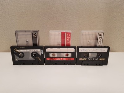 3x BASF Kassetten (Chrome Super II 90, LH-E I 60, CR-S II 90)   bespielt, Konvol