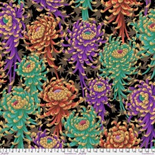 NEW KAFFE FASSETT PHILIP JACOBS SPIDER MUMS PJ135 DARK FLORAL FABRIC 1/2 YD