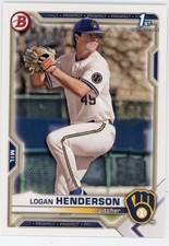 2021 Bowman Draft Prospect Rookie Logan Henderson #114 Brewers