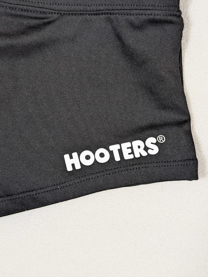 Shorts Hooters preto tamanho extra pequeno uniforme autêntico vintage - Imagem 3 de 4