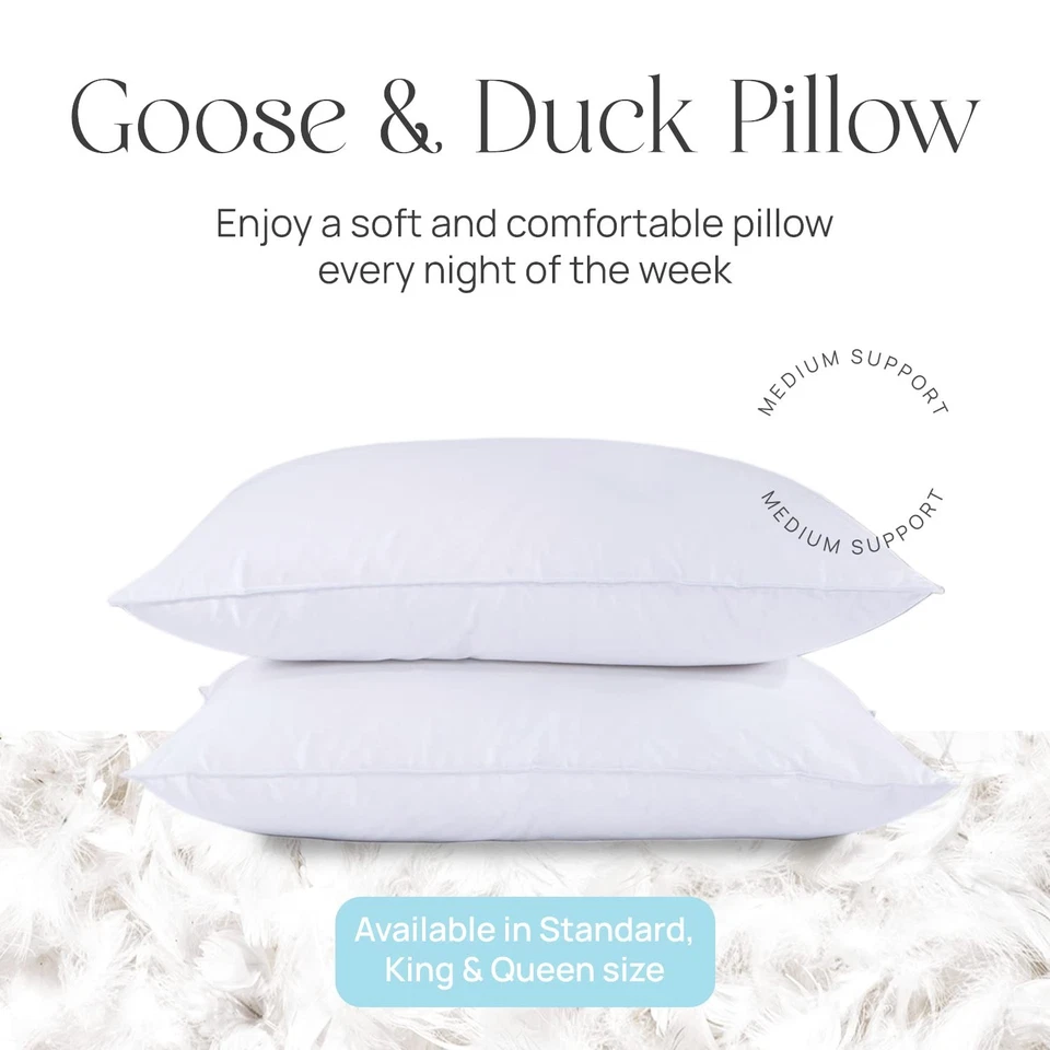 Pure Dream Firm Pillow - Standard Size 20x26 Inch Medium Support Goose Feathe... - Image 3 of 4