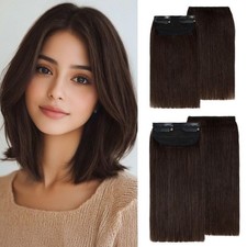 4 pieces Clip In Short Hair Extensions 100 4 Pieces-6  8 Inch Dark Brown