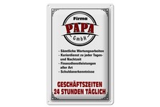 mrdeco Metall Schild 20x30cm  Firma Papa GmbH 24 Std t&auml;glich Deko Blechschild