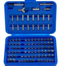 10048A Bit Set 100-Piece Set Cr-V Steel 1/4-inch Adapters Phillips Slotted He...