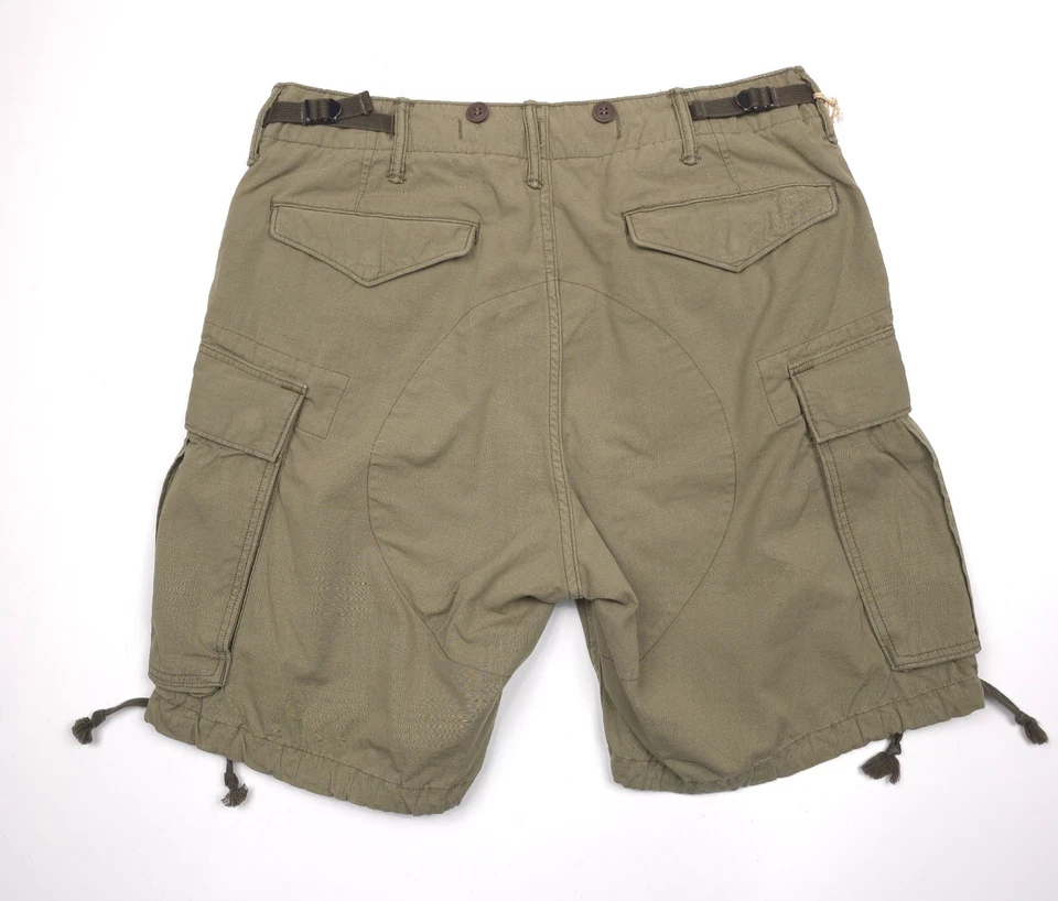 Bermuda cargo RRL dupla RL abrigo verde regimento ajuste ripstop masculina tamanho 36 - Imagem 2 de 4
