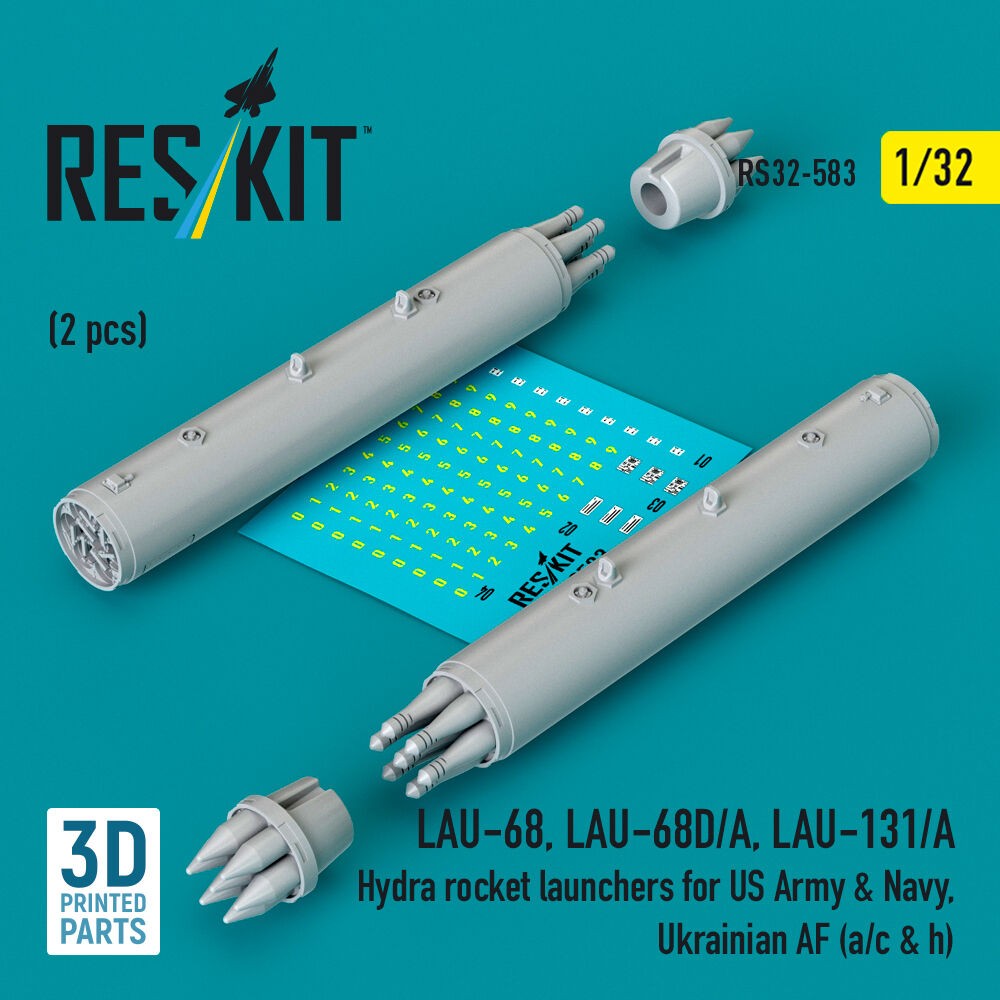 ResKit RS32-0583 1:32 Hydra Rocket Launchers LAU-68, LAU-68D/A, LAU-131/A