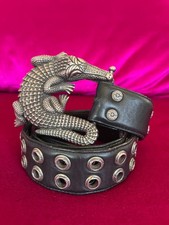 Custom Made Chrome Hearts Belt with Kieselstein "Alligator Grand" Belt Buckle