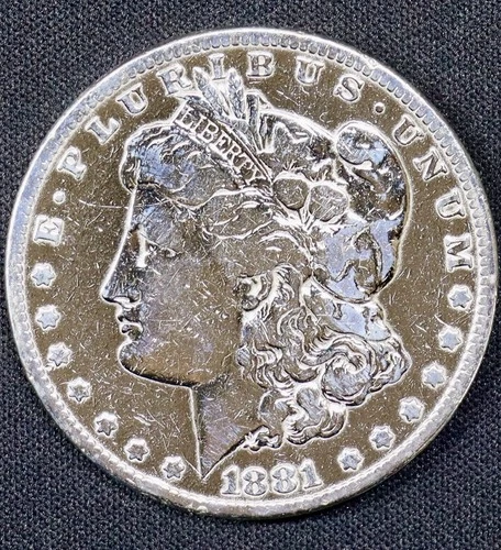 1881 Morgan Silver Dollar $1 Philadelphia AU Details Cleaned Polished Coin