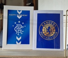 GLASGOW RANGERS FC 4X6 SIZE BIRTHDAY CARD AND PHOTO FRIDGE MAGNET SET &pound;3 FREE/PP