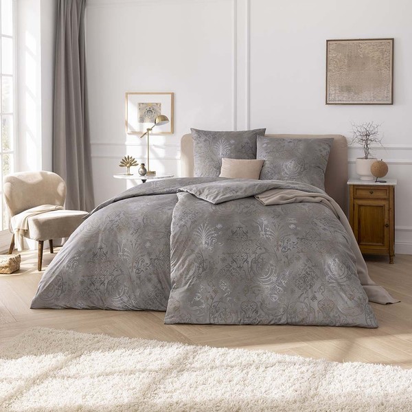 Estella Mako Jersey BettwäSche 155X220 Gregorio Ornamente Grau 6174-810-image