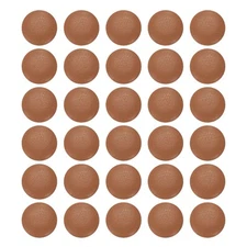 30pcs PU Leather Covered Button 12.5mm Plastic Shank Round Button, Light Brown