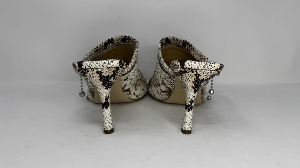 Sandalias de mula Burberry con cremallera en relieve de pitón para mujer talla 8,5 EE. UU. / 38,5 UE Foto 3 de 4