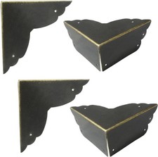 4Pcs Black Metal Edge Protectors, 2.76'' Antique Style Corner Guards with Screws