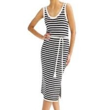 Nine West Women’s Black and White Stripe Crochet Dress Size OX (XL)