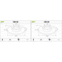 2X Valeo Bremsscheiben 238Mm Voll Vorne Passend FüR CitroËN AX Saxo Peugeot 106