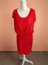 SANDRA DARREN Orange Draped Stretch Work Cocktail Dress Size 12