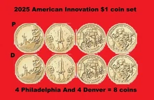 2025 American Innovation Dollar Coin P & D Set - Uncirculated 8 Coins