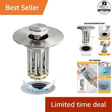 Bathroom Sink Stopper 3 in 1 Brushed Nickel Drain Strainer Replacement Kit