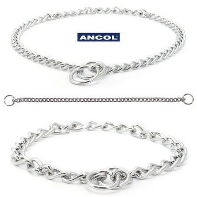 ANCOL Chain Dog Collar Chrome Plated Steel Check Choker Training Anti Pull Neckace Own