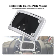 Chrome Curved Laydown License Plate Mount Bracket For Harley Sportster Softail