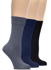 Women Bamboo Dress Sock, Casual, Busines Crew Sock, 3 Pairs, by Hugh Ugoli