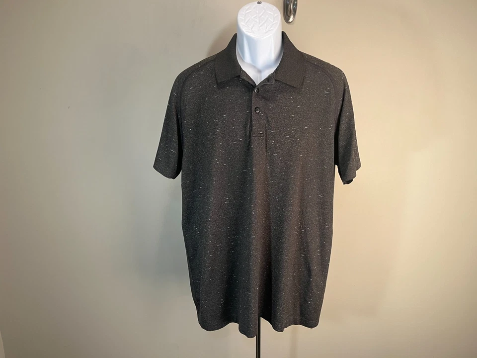 Camisa polo masculina Lululemon Athletica cinza manga curta desempenho XXL EXCELENTE ESTADO USADO - Imagem 2 de 4