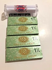 Job Organic Hemp 1 1/4 Rolling Paper (4 Packs) + Job Roller 79MM