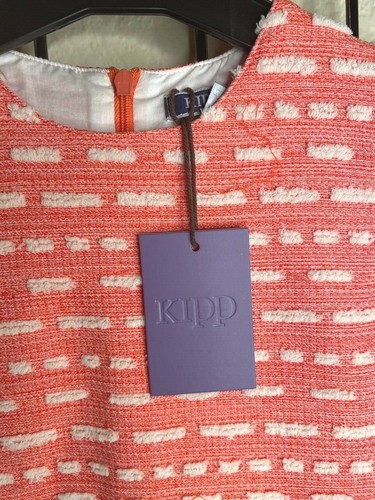 Rich NEW NWT Pink Coral/white by Brand Kipp Hi/Low Hem-full lined Dress Sz 4Y - Picture 2 of 9
