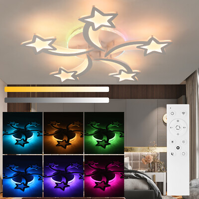 RGB LED Stern Deckenlampe Dimmbar Kinderzimmer Deckenleuchte Mit NEW