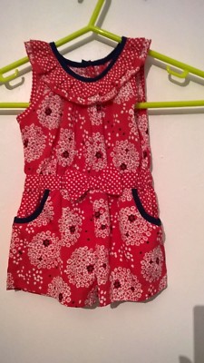 Baby Girls Pink & Navy Playsuit By Matalan 3-6 Months