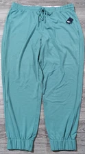 NWT $50 LANDS END PAJAMAS JERSEY KNIT JOGGER SLEEP PJ PAJAMA PANTS TEAL M 10-12