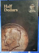 Whitman Half Dollars Plain (No Dates) Coin Folder. Album Book #9045 