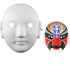 DIY Hand painted Face Mask White Paper chinese opera mask set of 6