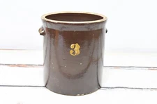 Vintage ./ Antique Pottery Stoneware 3 Gallon Salt Glazed Crock