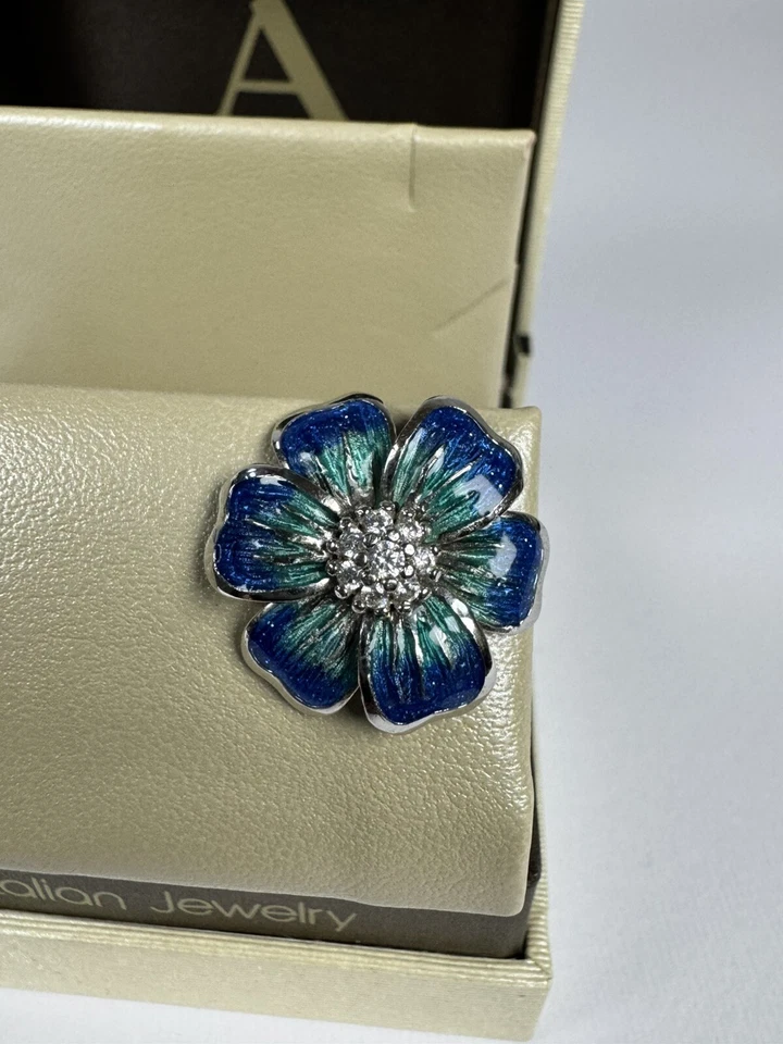 Orecchìni Smalto Fiore Art linea Argento 925 - Immagine 3 di 4