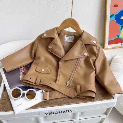 New Girls Leather Jackets for 2-8 Years Coats Kids Clothing Baby - Main Image