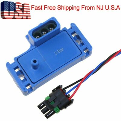 3 BAR 3BAR For GM MAP Manifold Pressure Sensor TURBO BOOST W/ Wire Plug Pigtail